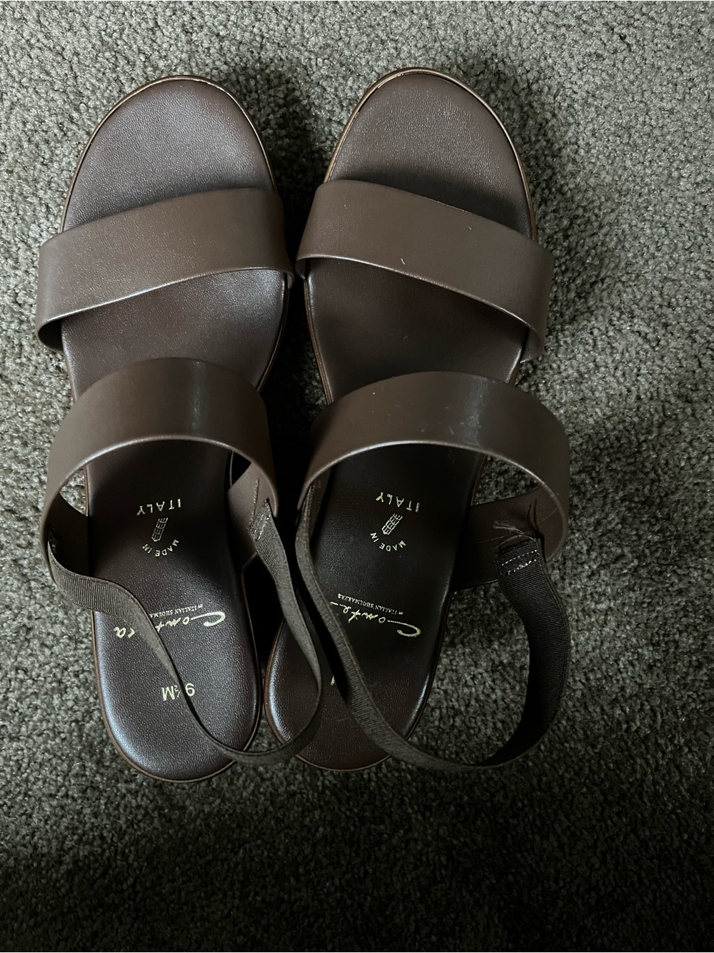 Italian Shoemakerv Leather Slide Sandals - Brown